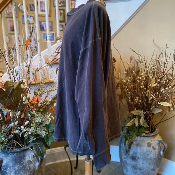 North River Outfitters XXL Green Cotton Pullover Shirt. Crew Neck w/2 Buttn Neck - Picture 2 of 7